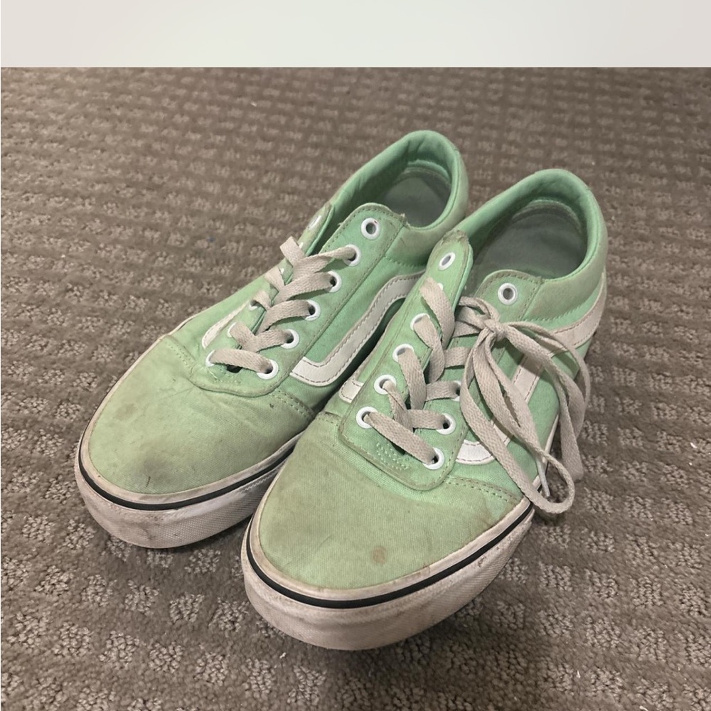 Green and White Sneakers